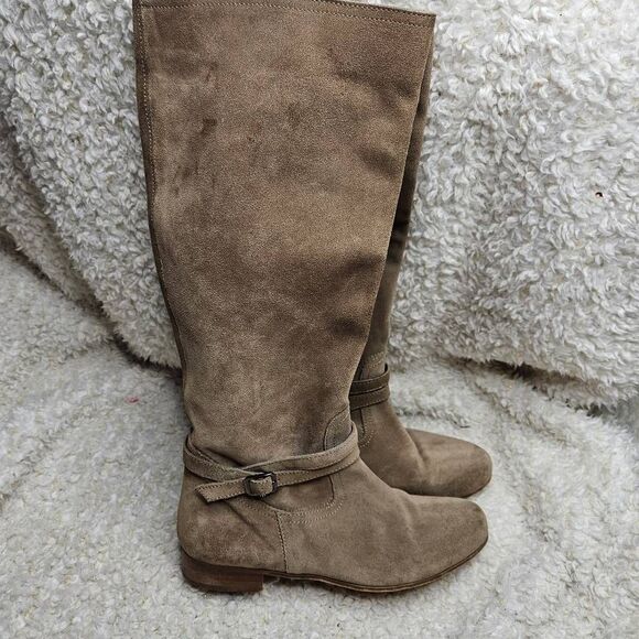Garnet Hill Tan Suede Leather Made in Italy Boots size 8 - Picture 1 of 6